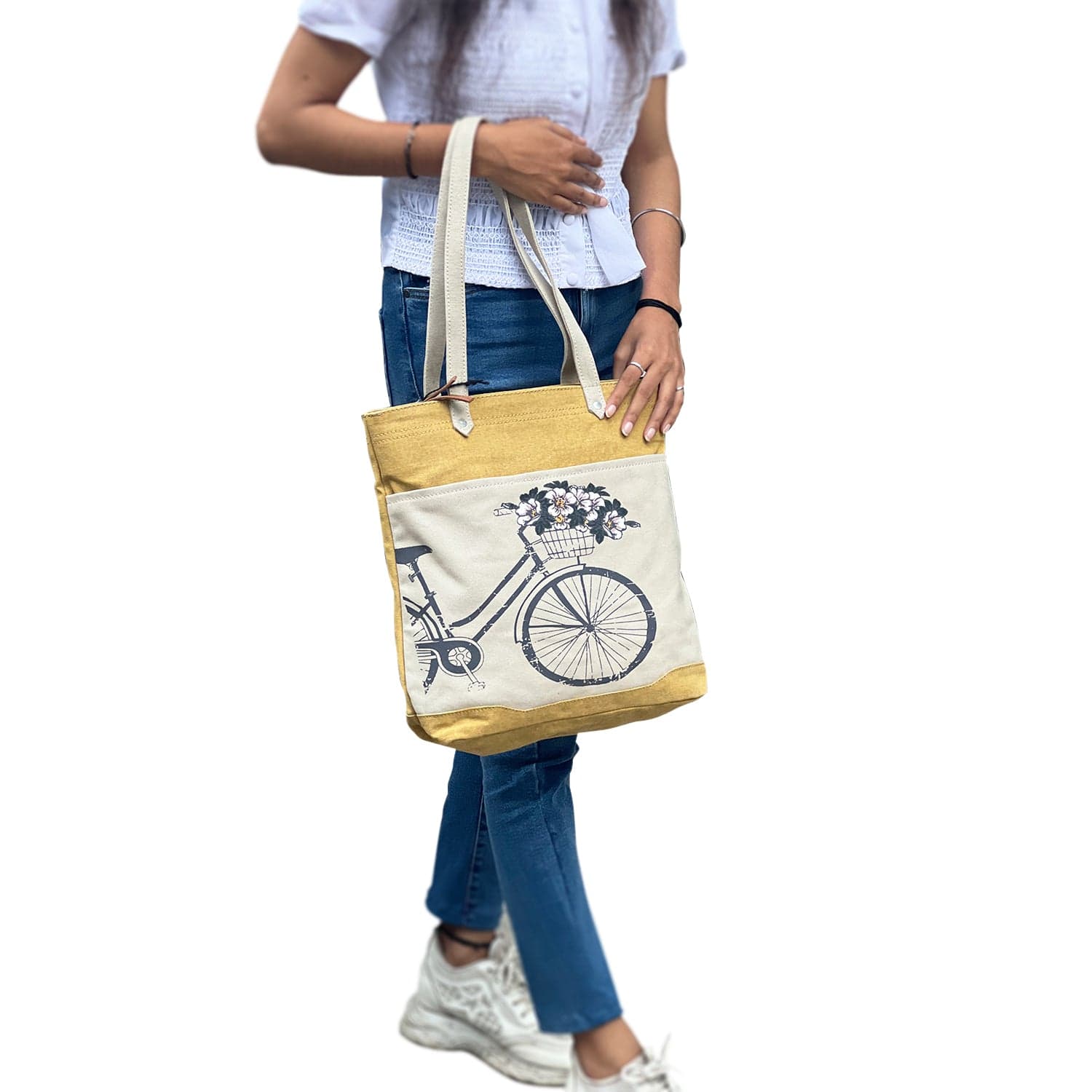 Mona-B Bag Mona B Large Canvas Handbag for Women | Zipper Tote Bag for Grocery, Shopping, Travel | Stylish Vintage Shoulder Bags for Women (Multi-Coloured 1)