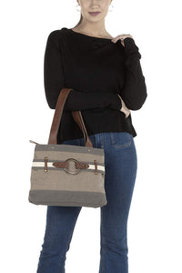 Mona-B Bag Mona B Medium Canvas Handbag for Women | Zipper Tote Bag for Grocery, Shopping, Travel | Stylish Vintage Shoulder Bags for Women: Brown