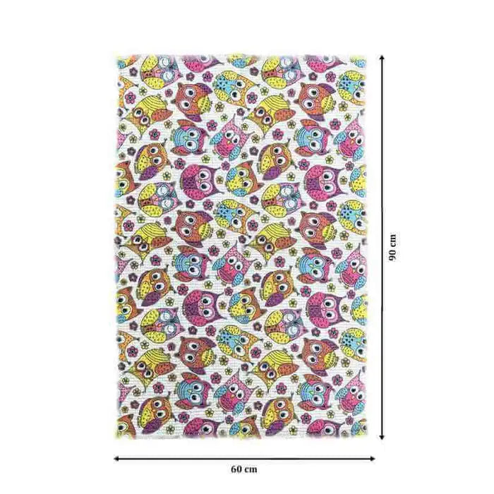 Printed Kids Animal Transport Dhurrie Carpet 2x3ft - Educational Play Floor Mat