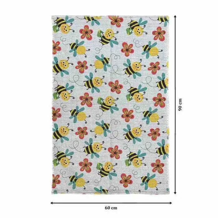 Printed Kids Learning Dhurrie Carpet 2x3 feet - Cute Animal Print Floor Mat for Children's Room