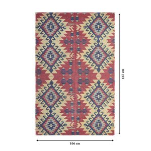 Mona-B Bag Mona B Printed Vintage Dhurrie Carpet Rug Runner Floor Mat for Living Room Bedroom: 3.5 X 5.5 Feet Multi Color- PR-100
