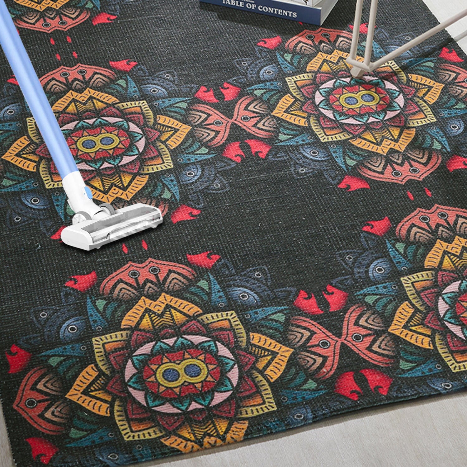 Mona B Printed Vintage Dhurrie Carpet Rug Runner Floor Mat for Living Room Bedroom: 3.5 X 5.5 Feet Multi Color- PR-104 - Rugs by Mona-B - Backpack, EOSS, Flat50, Sale, Shop1999, Shop2999, Shop3999