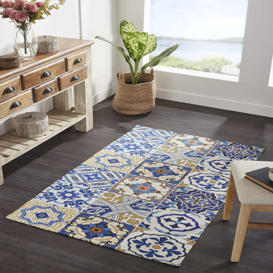 Mona B Printed Vintage Dhurrie Carpet Rug Runner Floor Mat for Living Room Bedroom: 3.5 X 5.5 Feet Multi Color- PR-105 - Rugs by Mona-B - Backpack, EOSS, Flat50, Sale, 