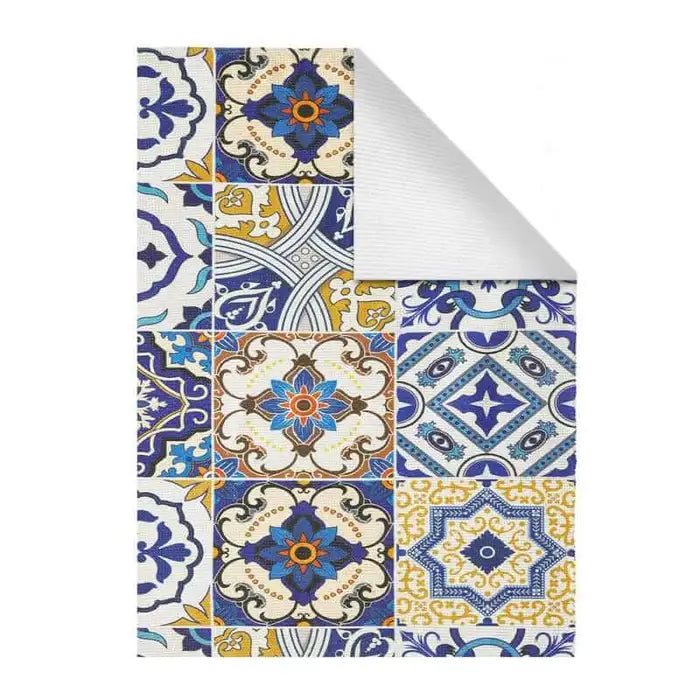 Printed Vintage Dhurrie Carpet Rug: 3.5 X 5.5 Feet Multi Color Floor Mat