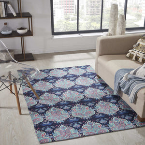 Mona-B Bag Mona B Printed Vintage Dhurrie Carpet Rug Runner Floor Mat for Living Room Bedroom: 3.5 X 5.5 Feet Multi Color- PR-106