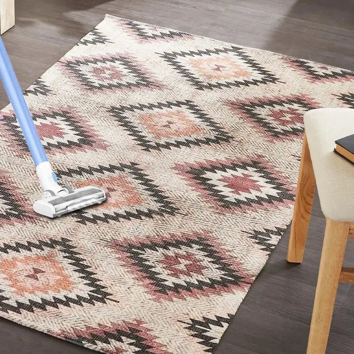 Vintage Printed Dhurrie Carpet 3.5x5.5 Feet - Multi Color Floor Mat for Home