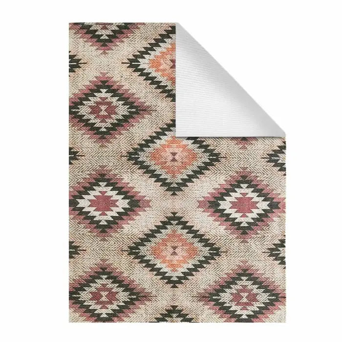 Vintage Printed Dhurrie Carpet 3.5x5.5 Feet - Multi Color Floor Mat for Home