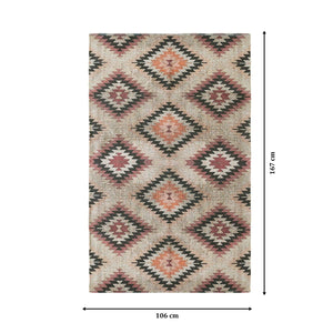 Mona-B Bag Mona B Printed Vintage Dhurrie Carpet Rug Runner Floor Mat for Living Room Bedroom: 3.5 X 5.5 Feet Multi Color- PR-107