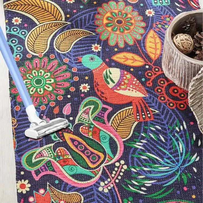 Multi Color Printed Vintage Dhurrie Carpet Rug Runner Floor Mat for Living Room & Bedroom: 2 X 3 Feet