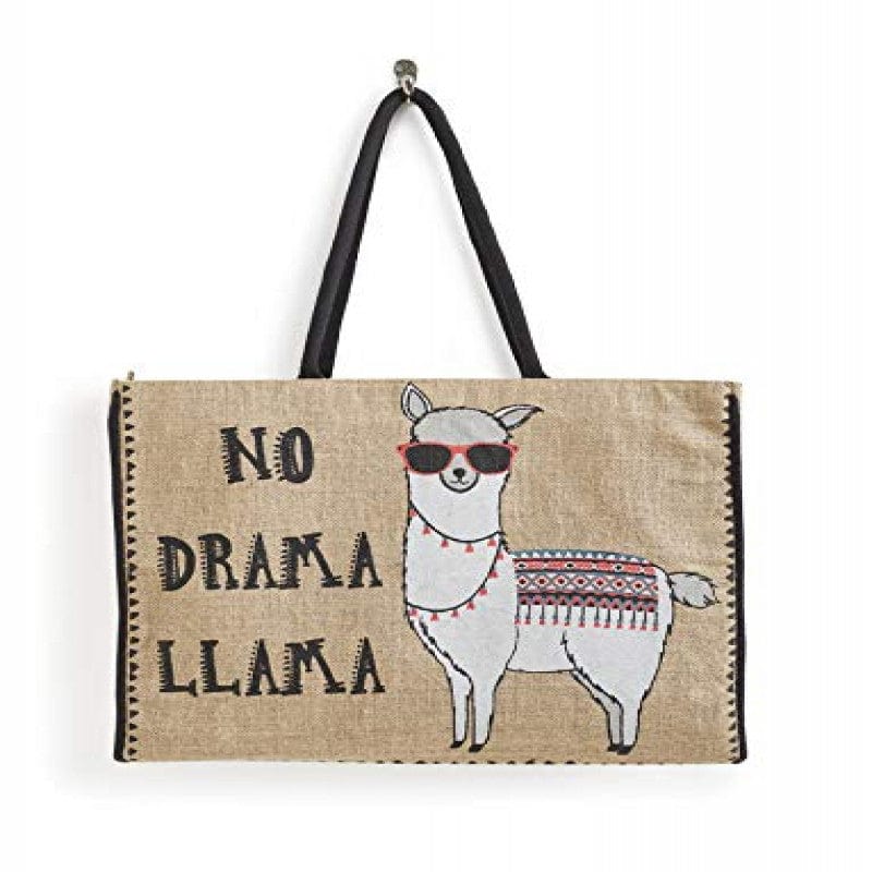 Mona B Reusable Jute Shopping Bag With Stylish Design for Men and Women (No Drama)