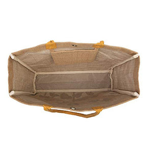 Mona-B Bag Mona B Reusable Jute Shopping Bag With Stylish Design for Men and Women (Sunny)