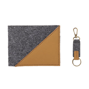 Mona-B Bag Mona B RFID Blocking Wallet & Key Fob Combo Gift Set for Men: Arctic Dark Grey