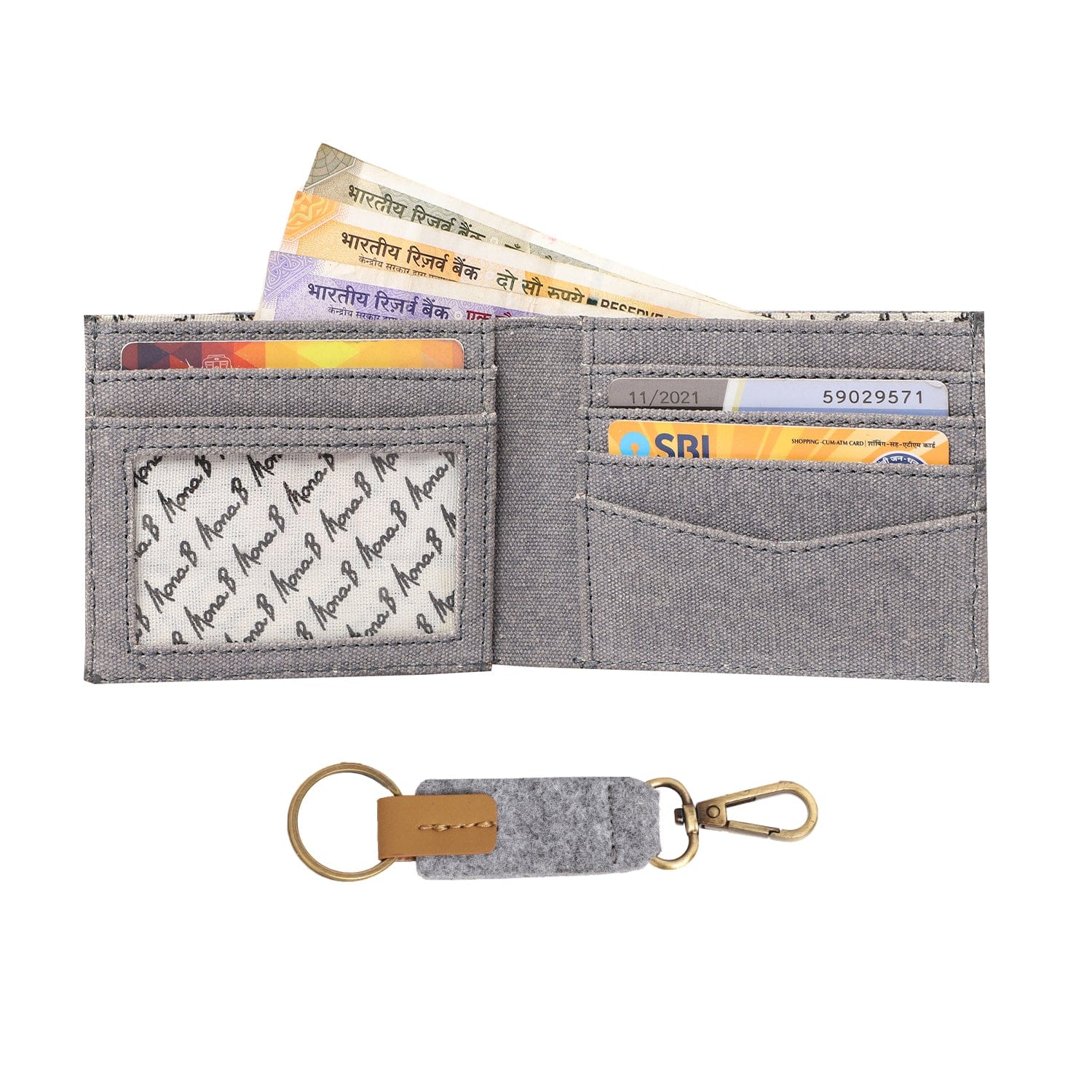 Mona B RFID Blocking Wallet & Key Fob Combo Gift Set for Men: Arctic Light Grey - Wallet by Mona-B - Backpack, Flat30, New Arrivals, Sale, Shop1999, Shop2999, Shop3999