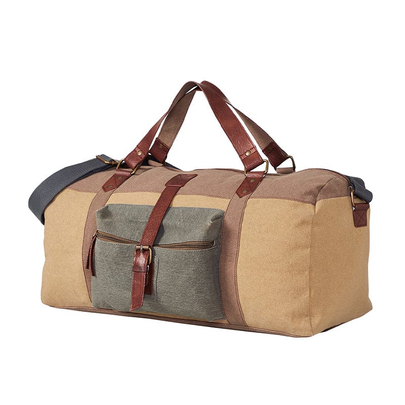 Mona B Sebastian 100% Cotton Canvas Duffel Gym Travel and Sports Bag with Outside Zippered Pocket and Stylish Design for Men and Women - Duffel by Mona-B - Backpack, Flash Sale, Sale, Shop2999, Shop3999
