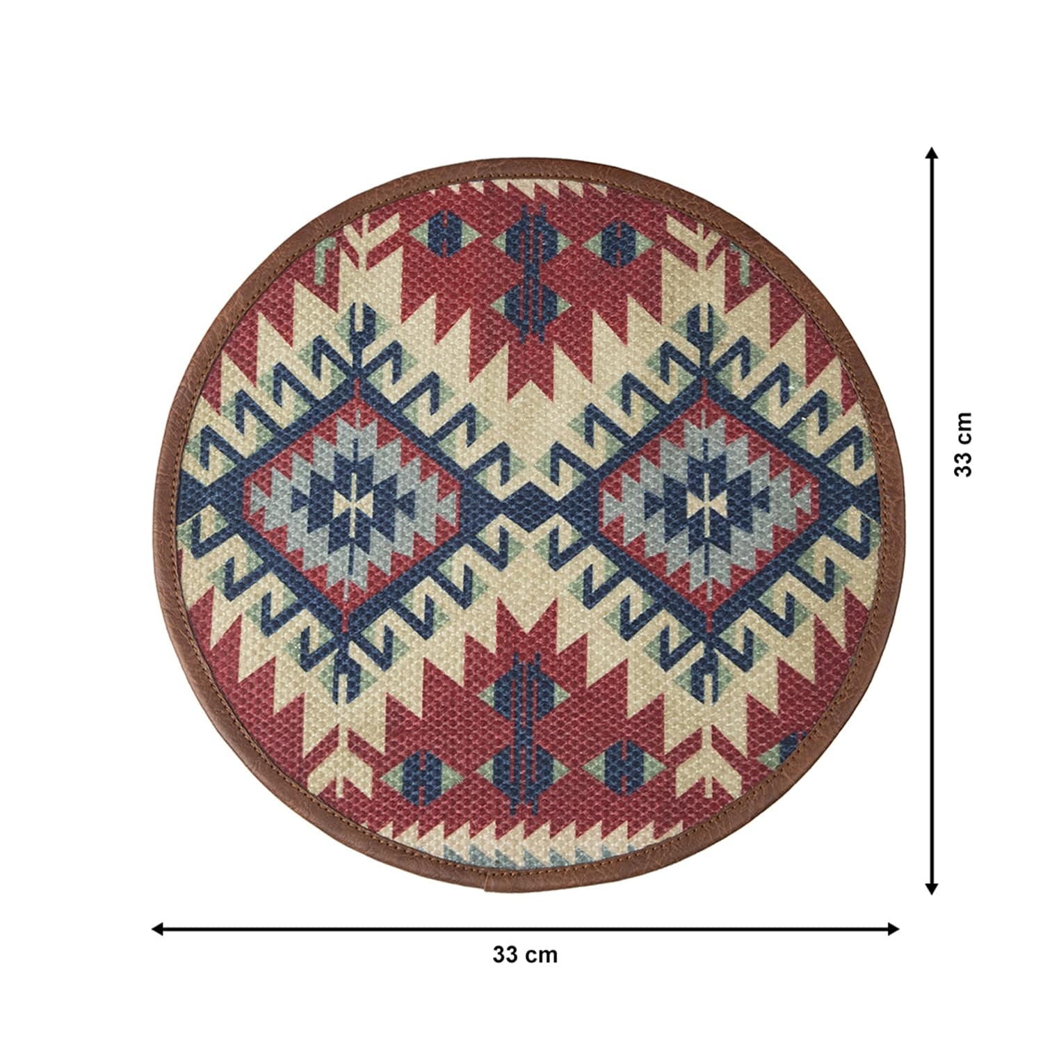 Mona B Set of 2 Printed Mosaic Placemats, 13 INCH Round, Best for Bed-Side Table/Center Table, Dining Table/Shelves (Kilm) - Placemat by Mona-B - Backpack, Flat30, New Arrivals, Sale, Shop1999, Shop2999, Shop3999