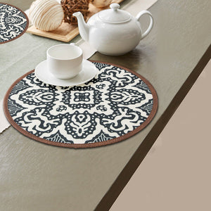 Mona-B Bag Mona B Set of 2 Printed Mosaic Placemats, 13 INCH Round, Best for Bed-Side Table/Center Table, Dining Table/Shelves (Medallion)
