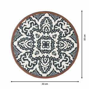 Mona-B Bag Mona B Set of 2 Printed Mosaic Placemats, 13 INCH Round, Best for Bed-Side Table/Center Table, Dining Table/Shelves (Medallion)