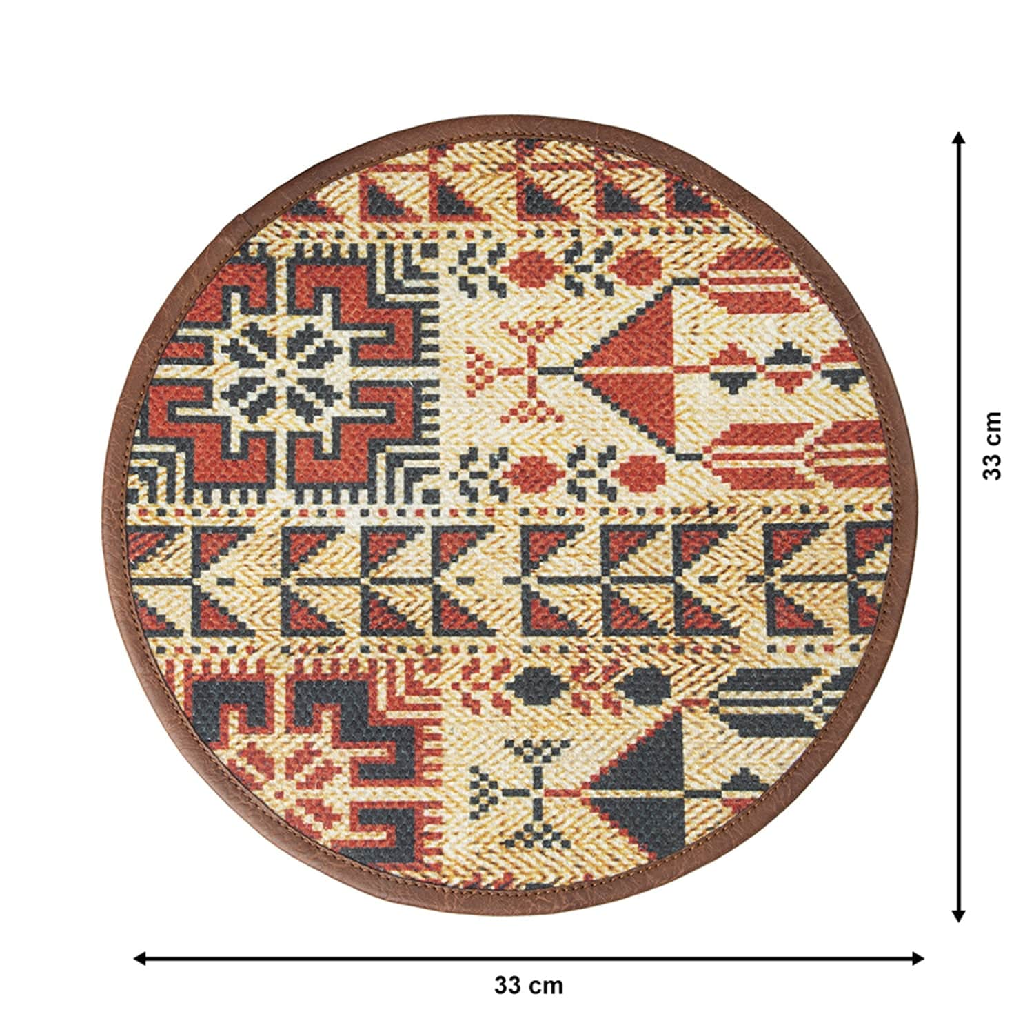 Mona B Set of 2 Printed Mosaic Placemats, 13 INCH Round, Best for Bed-Side Table/Center Table, Dining Table/Shelves (Mosaic) - Placemat by Mona-B - Backpack, Flat30, New Arrivals, Sale, Shop1999, Shop2999, Shop3999