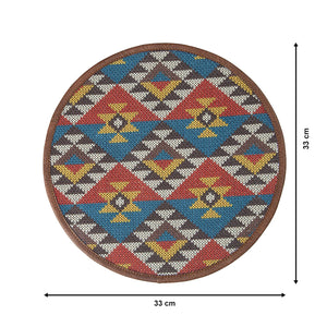 Mona B Set of 2 Printed Mosaic Placemats, 13 INCH Round, Best for Bed-Side Table/Center Table, Dining Table/Shelves (Saffiano) - Placemat by Mona-B - Backpack, Flat30, New Arrivals, Sale, Shop1999, Shop2999, Shop3999