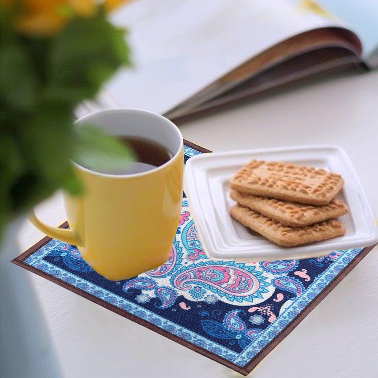 Mona B Set of 2 Printed Placemats, 13 INCH Square, Best for Bed-Side Table/Center Table, Dining Table/Shelves- PP-102 - Placemat by Mona-B - Backpack, Flat30, New Arrivals, Sale, Shop1999, Shop2999, Shop3999