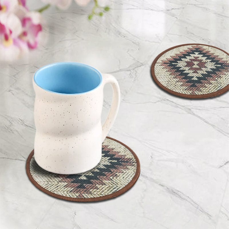 Mona-B Bag Mona B Set of 4 Printed Amelia Coasters, 4.5 INCH Round, Best for Bed-Side Table/Center Table, Dining Table (Aztec)