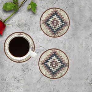 Mona-B Bag Mona B Set of 4 Printed Amelia Coasters, 4.5 INCH Round, Best for Bed-Side Table/Center Table, Dining Table (Aztec)