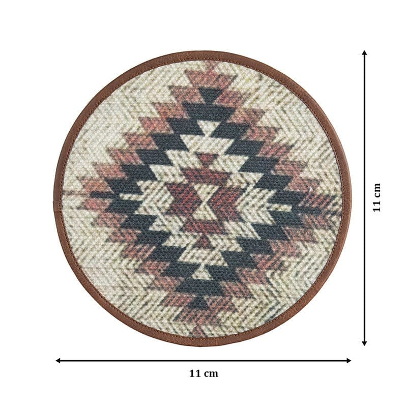 Mona B Set of 4 Printed Amelia Coasters, 4.5 INCH Round, Best for Bed-Side Table/Center Table, Dining Table (Aztec) - Coaster by Mona-B - Backpack, Flat50, Sale, Shop1999, Shop2999, Shop3999