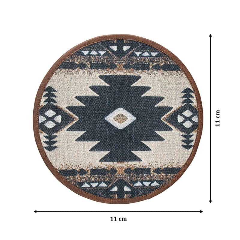 Mona B Set of 4 Printed Amelia Coasters, 4.5 INCH Round, Best for Bed-Side Table/Center Table, Dining Table (Geo) - Coaster by Mona-B - Backpack, Flat50, Sale, Shop1999, Shop2999, Shop3999