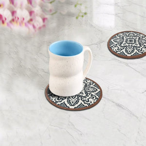Mona B Set of 4 Printed Amelia Coasters, 4.5 INCH Round, Best for Bed-Side Table/Center Table, Dining Table (Medallion) - Coaster by Mona-B - Backpack, Flat50, Sale, 