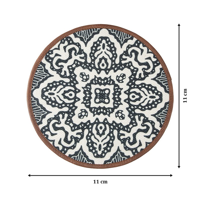 Mona B Set of 4 Printed Amelia Coasters, 4.5 INCH Round, Best for Bed-Side Table/Center Table, Dining Table (Medallion) - Coaster by Mona-B - Backpack, Flat50, Sale, Shop1999, Shop2999, Shop3999