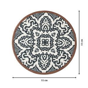 Mona B Set of 4 Printed Amelia Coasters, 4.5 INCH Round, Best for Bed-Side Table/Center Table, Dining Table (Medallion) - Coaster by Mona-B - Backpack, Flat50, Sale, Shop1999, Shop2999, Shop3999