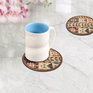 Mona B Set of 4 Printed Amelia Coasters, 4.5 INCH Round, Best for Bed-Side Table/Center Table, Dining Table (Mosaic) - Coaster by Mona-B - Backpack, Flat50, Sale, 