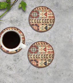 Mona-B Bag Mona B Set of 4 Printed Amelia Coasters, 4.5 INCH Round, Best for Bed-Side Table/Center Table, Dining Table (Mosaic)