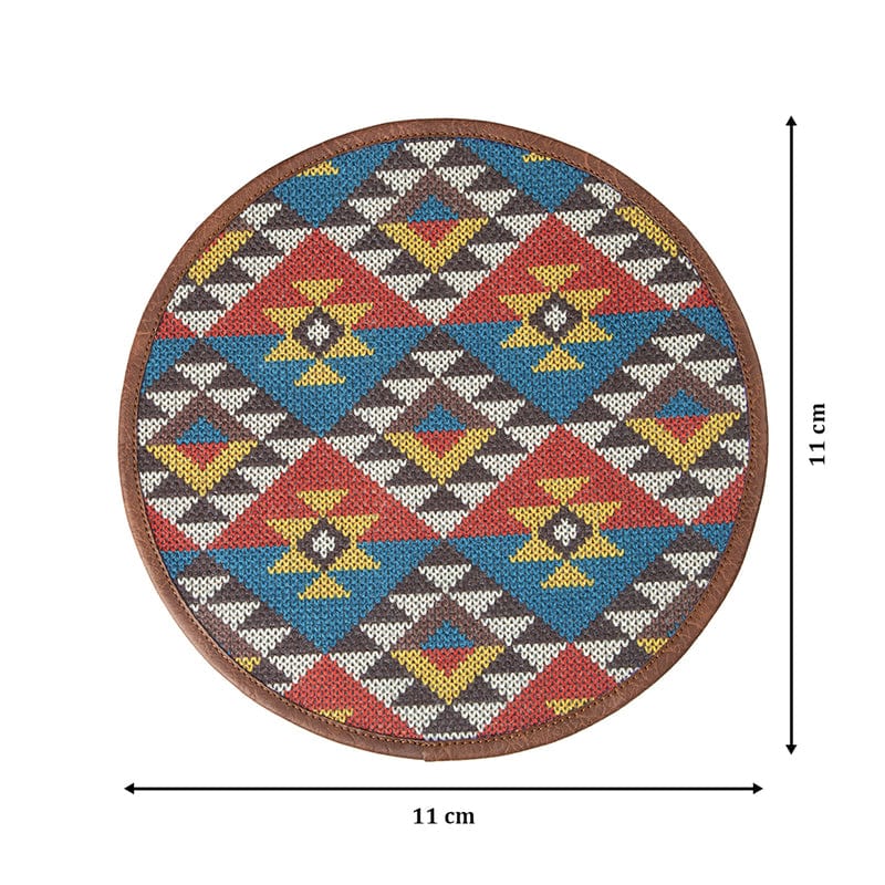 Mona B Set of 4 Printed Amelia Coasters, 4.5 INCH Round, Best for Bed-Side Table/Center Table, Dining Table (Saffiano) - Coaster by Mona-B - Backpack, Flat50, Sale, Shop1999, Shop2999, Shop3999