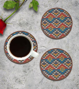 Mona-B Bag Mona B Set of 4 Printed Amelia Coasters, 4.5 INCH Round, Best for Bed-Side Table/Center Table, Dining Table (Saffiano)