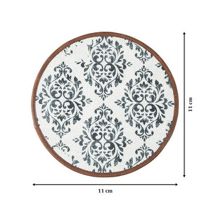 Mona B Set of 4 Printed Amelia Coasters, 4.5 INCH Round, Best for Bed-Side Table/Center Table, Dining Table (Trellis) - Coaster by Mona-B - Backpack, Flat50, Sale, Shop1999, Shop2999, Shop3999