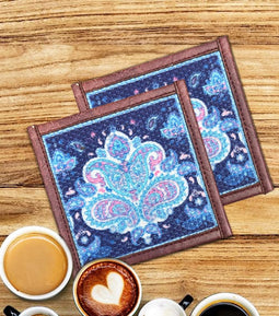 Mona-B Bag Mona B Set of 4 Printed Coasters, 4.5 INCH Square, Best for Bed-Side Table/Center Table, Dining Table- PC-102