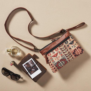 Mona-B Bag Mona B - Small Canvas Messenger Crossbody Bag | Wristlet Bag with Stylish Design for Women: Lola