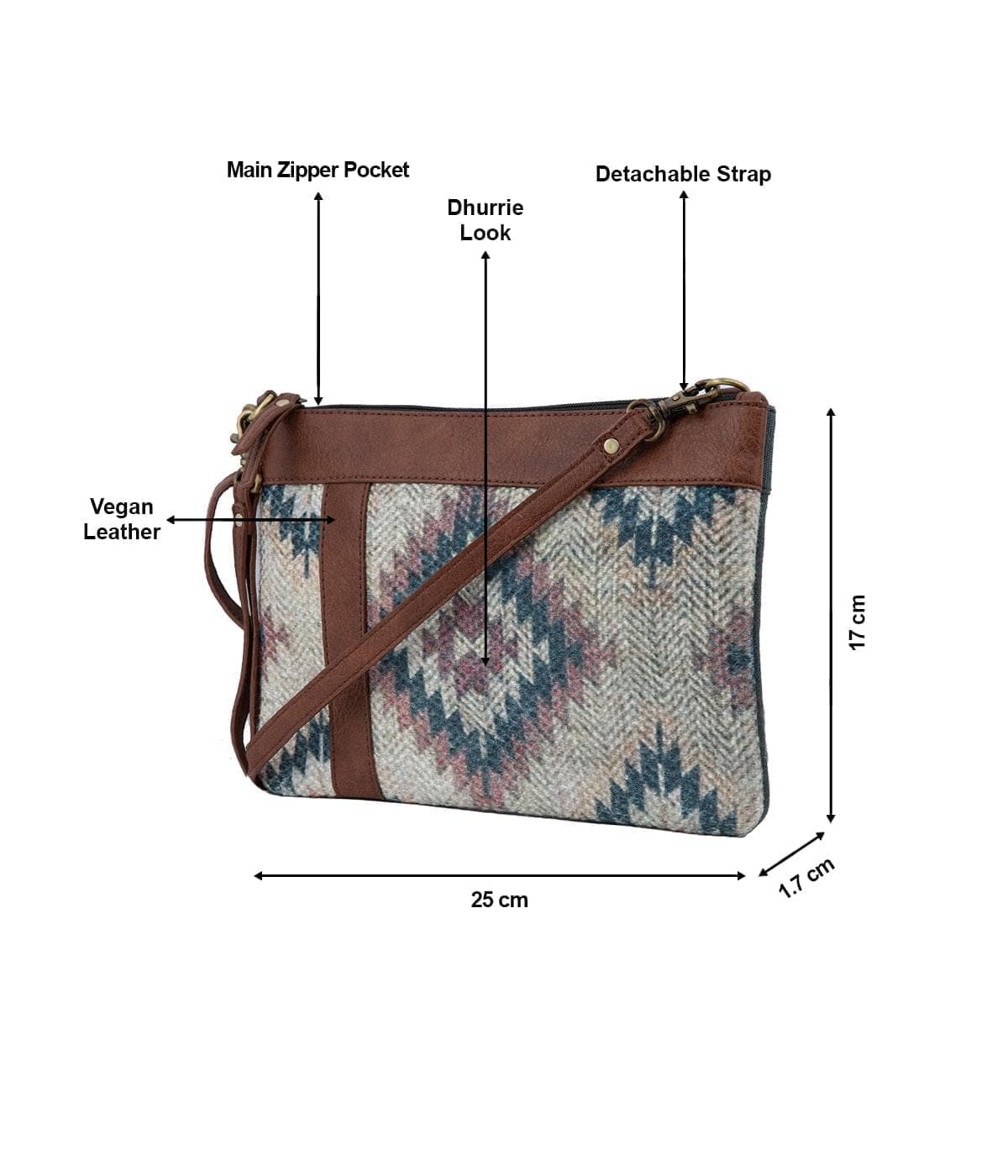 Mona-B Bag Mona B - Small Canvas Messenger Crossbody Bag | Wristlet Bag with Stylish Design for Women: Medallion