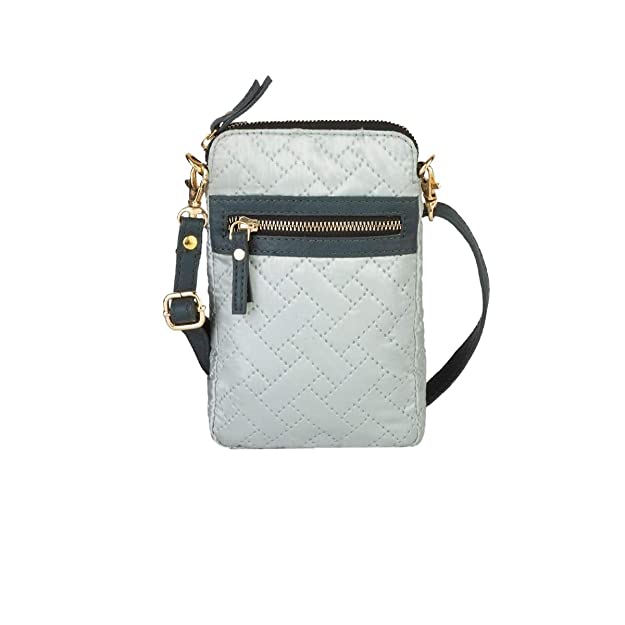 Mona-B Bag Mona B Small Recycled Quilted Blue Polyester Messenger Crossbody Sling Bag with Stylish Design for Women: Sea Glass