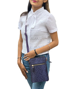 Mona B Small Recycled Quilted Polyester Messenger Crossbody Sling Bag with Stylish Design for Women: Navy - Crossbody Sling Bag by Mona-B - Backpack, EOSS, Flash Sale, Flat60, Flat70, Sale, Shop1999, Shop2999, Shop3999