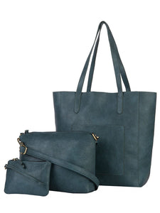 Mona-B Bag Mona B Teal Handbag for Women | Zipper Tote Bag for Grocery, Shopping, Travel | Shoulder Bags for Women: Set of 3 (TEA) - SH-100 TEA