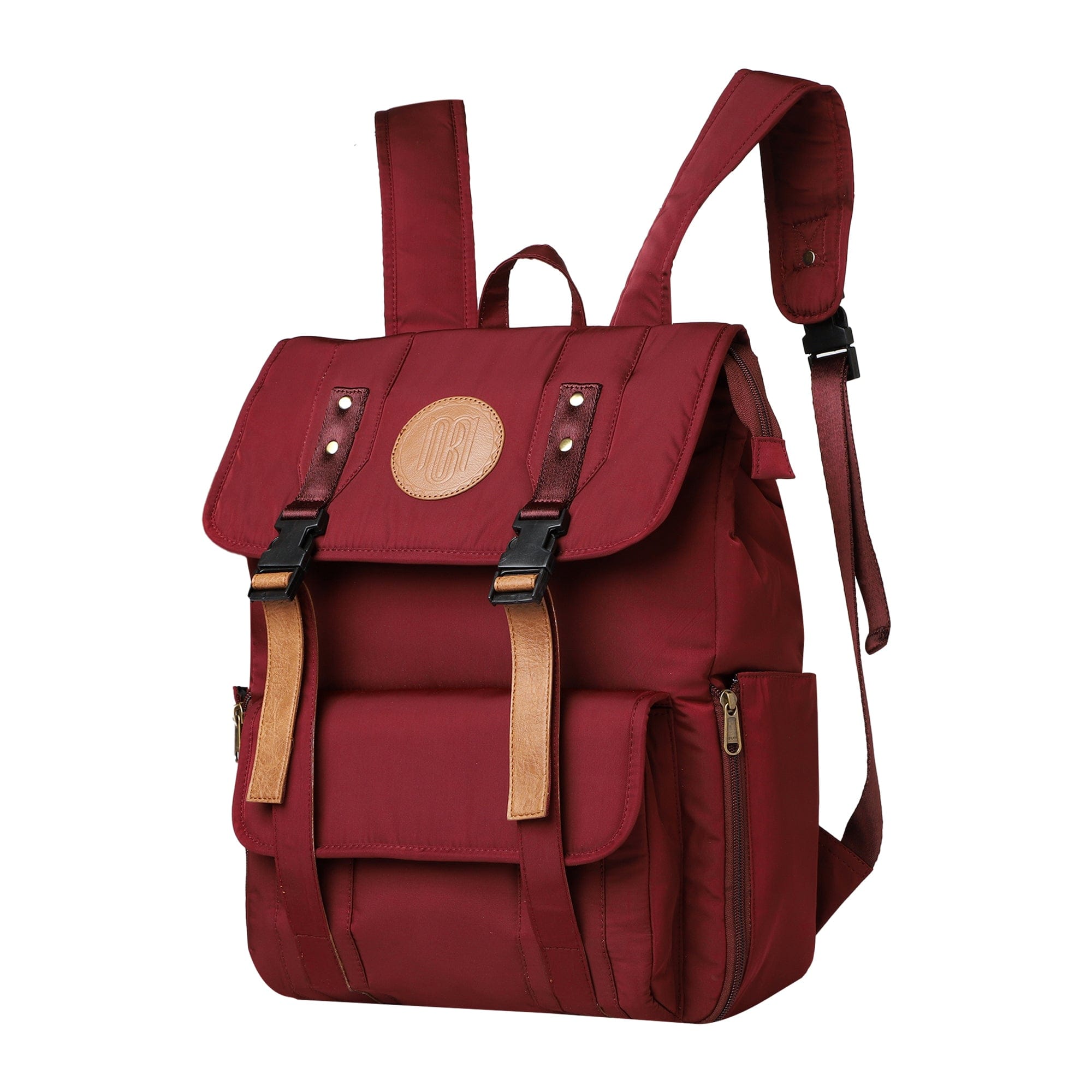 Mona B Unisex Backpack With 14 inches Laptop Compartment: Troy Wine - RP-303 WIN - Backpack by Mona-B - Backpack, Flash Sale, INT_Backpack, New Arrivals, Sale