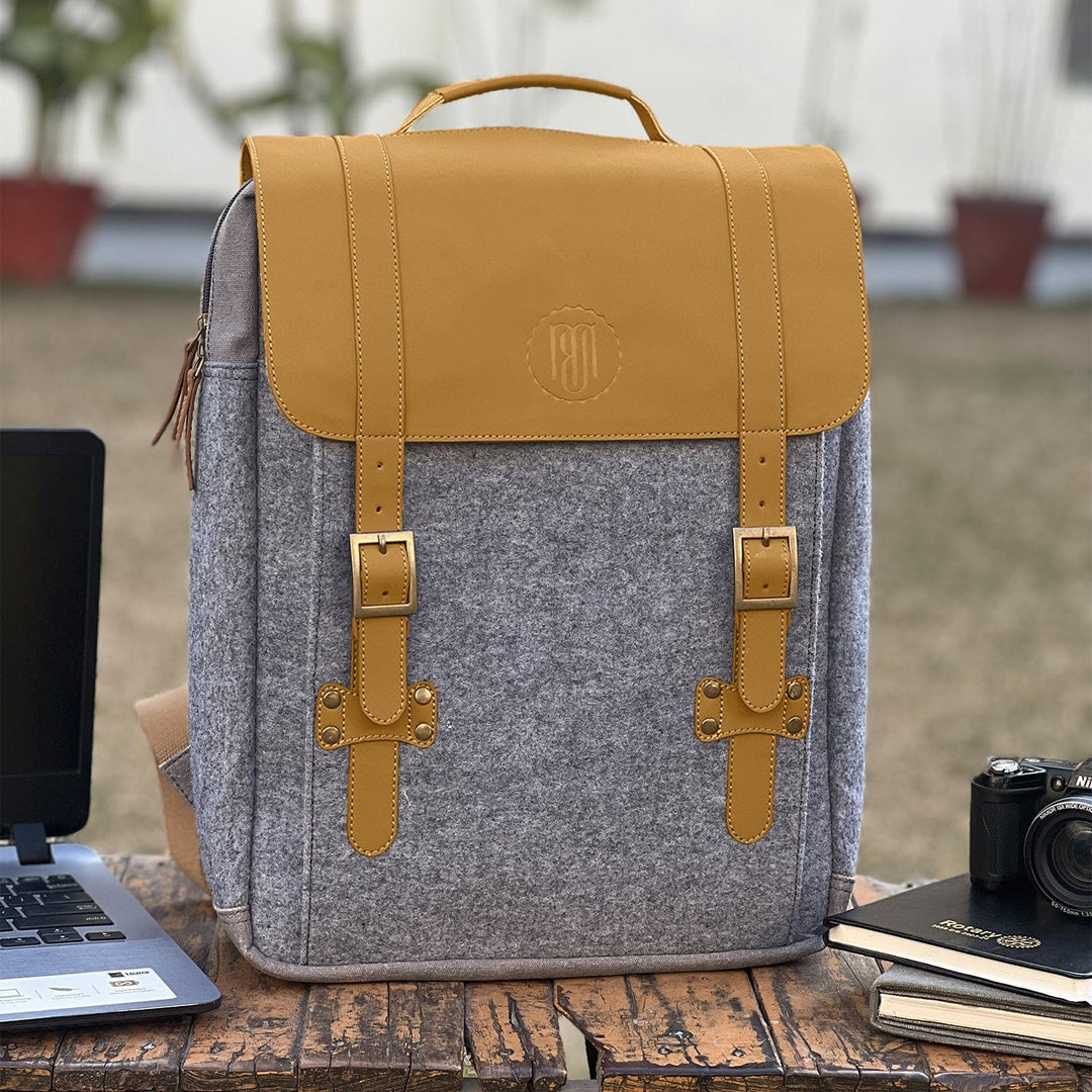 Mona B Unisex Canvas Back Pack for Office | School and College with Upto 14'' Laptop/ Mac Book/ Tablet: Arctic Light Grey - Backpack by Mona-B - Backpack, Deal of The Week, Flash Sale, Flat30, INT_Backpack, New Arrivals, Sale, 