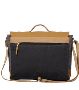 Mona-B Bag Mona B Unisex Canvas Messenger Crossbody Laptop/Tablet/MacBook Bag: Arctic Dark Grey