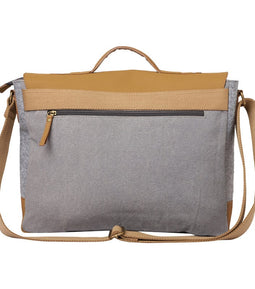 Mona-B Bag Mona B Unisex Canvas Messenger Crossbody Laptop/Tablet/MacBook Bag: Arctic Light Grey