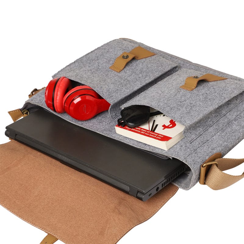 Mona B Unisex Canvas Messenger Crossbody Laptop/Tablet/MacBook Bag: Arctic Light Grey - Messenger by Mona-B - Backpack, Flash Sale, Flat30, New Arrivals, Sale, Shop3999