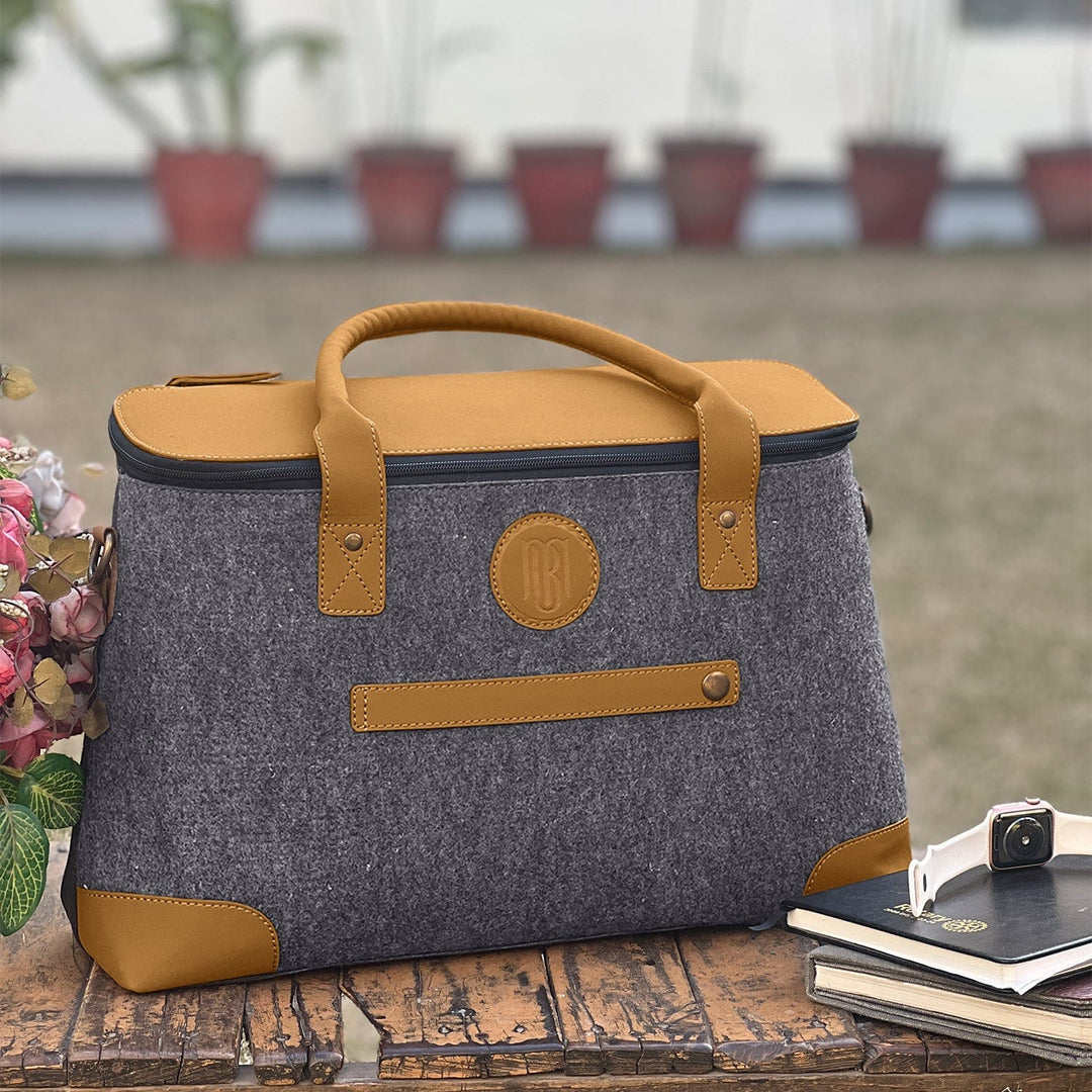 Mona-B Bag Mona B Unisex Messenger | Small Overnighter Bag for upto 14" Laptop/Mac Book/Tablet with Stylish Design: Arctic Dark Grey