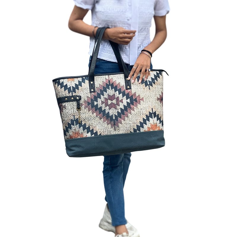 Mona-B Bag Mona B Upcycled Canvas Large Canvas Handbag for Women | Tote Bag | Crossbody Bag for Grocery, Shopping, Travel | Stylish Vintage Shoulder Bags for Women: Medallion