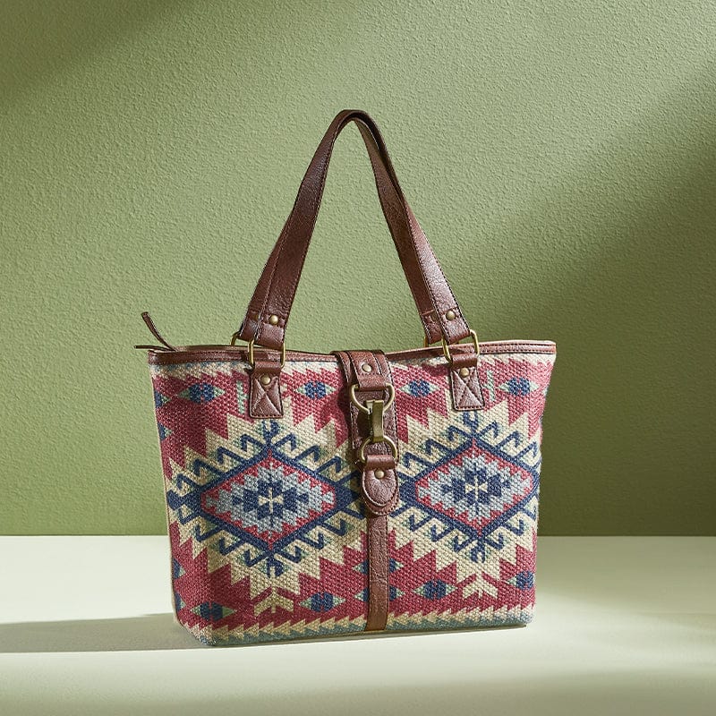 Crochet Knitted Tote Bag Bohemian Boho Chic Aztec – NaeSarang Shop